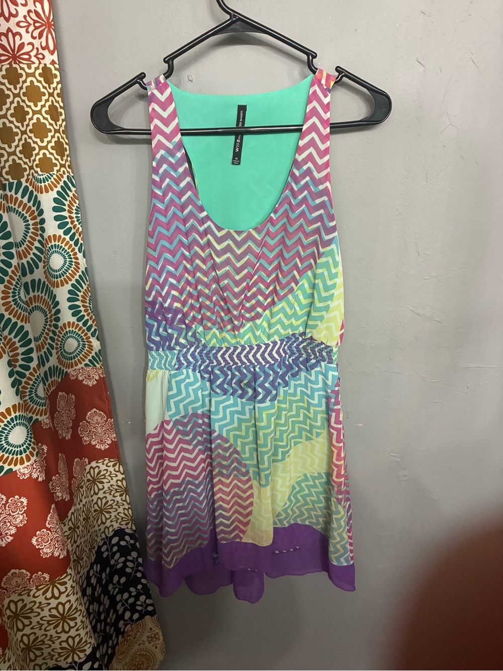 Walter Baker Mint, Purple & Pink Chevron Tank Dress